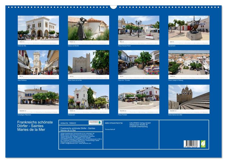 Produktbild: Frankreichs sch&ouml;nste D&ouml;rfer - Saintes Maries de la Mer (Wandkalender 2026 DIN A2 quer), CALVENDO Monatskalender