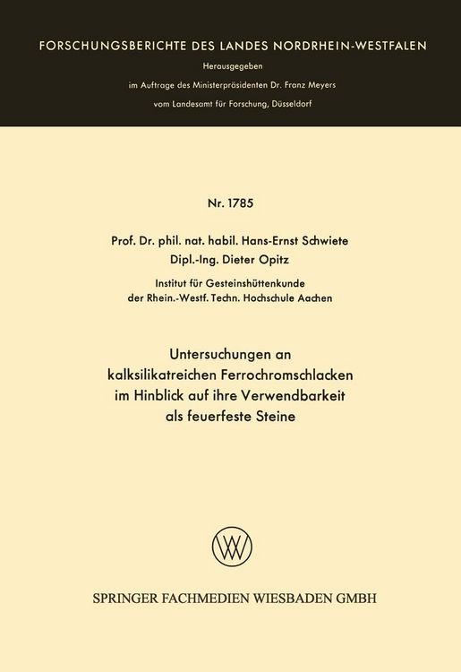 Produktbild: Untersuchungen an kalksilikatreichen Ferrochromschlacken