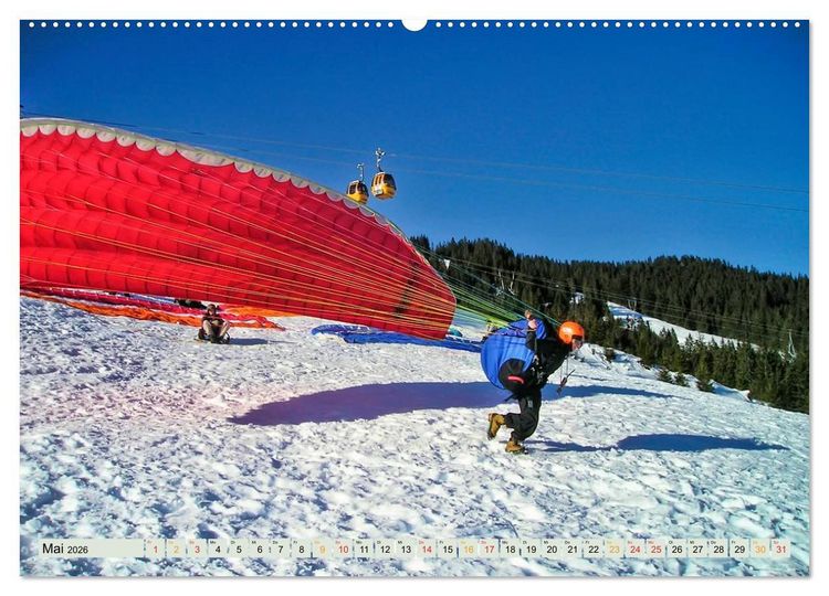 Produktbild: Freiheit und Abenteuer - Paragliding (hochwertiger Premium Wandkalender 2026 DIN A2 quer), Kunstdruck in Hochglanz