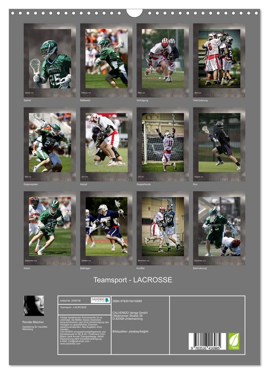 Produktbild: Teamsport - LACROSSE (Wandkalender 2026 DIN A3 hoch), CALVENDO Monatskalender