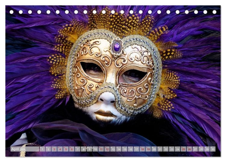 Produktbild: neunziggrad I photoart: venezia carnevale (Tischkalender 2026 DIN A5 quer), CALVENDO Monatskalender