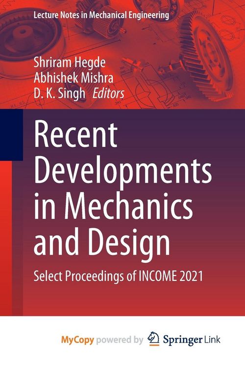 Produktbild: Recent Developments in Mechanics and Design