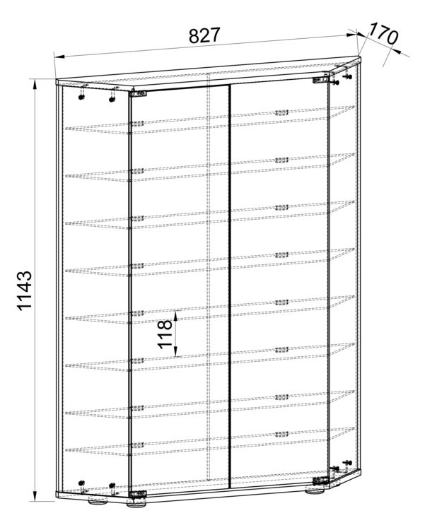 Produktbild: Wandvitrine H&auml;ngevitrine Glasvitrine Benila XL