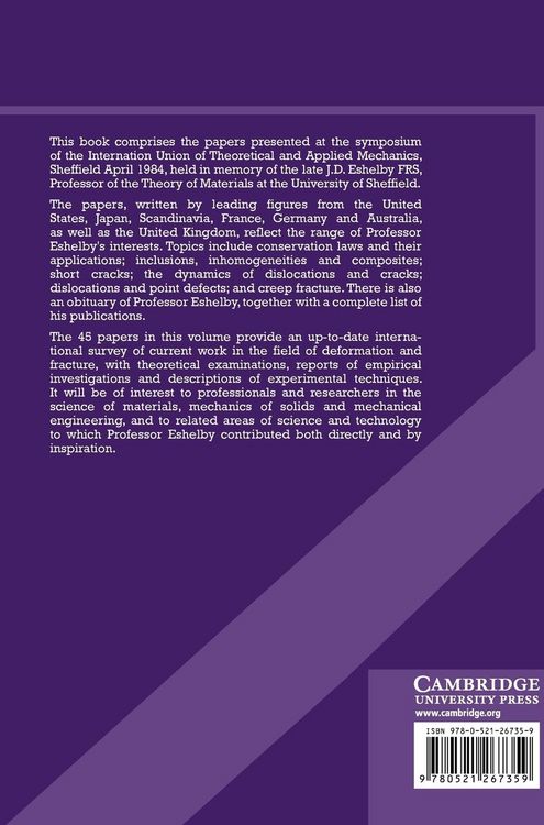 Produktbild: Fundamentals of Deformation and Fracture
