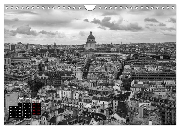 Produktbild: Paris-Impressionen in Schwarz-Wei&szlig; (Wandkalender 2026 DIN A4 quer), CALVENDO Monatskalender