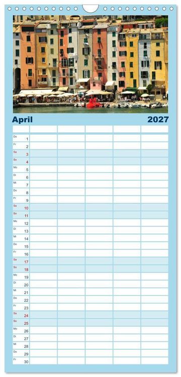 Produktbild: Familienplaner 2027 - Cinque Terre - die bunten D&ouml;rfer Liguriens mit 5 Spalten (Wandkalender, 21 x 45 cm) CALVENDO