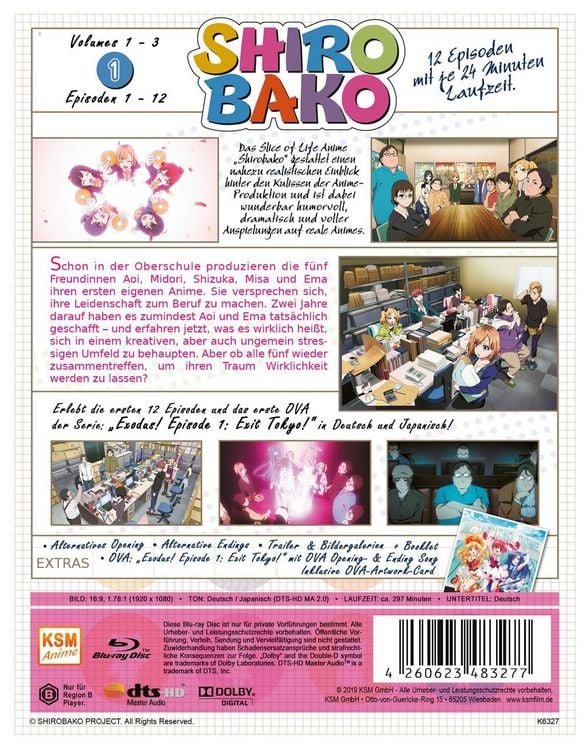 Produktbild: Shirobako: Volume 1-3 (Episode 01-12) [3 BRs]