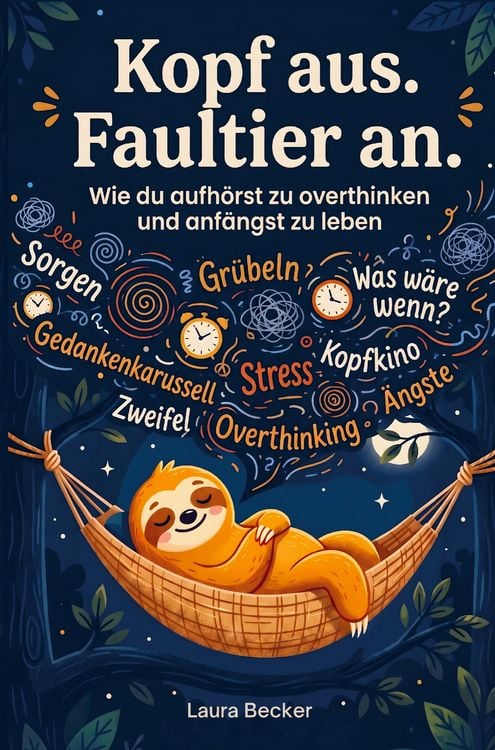Produktbild: Kopf aus. Faultier an - Wie du aufh&ouml;rst zu overthinken und anf&auml;ngst zu leben