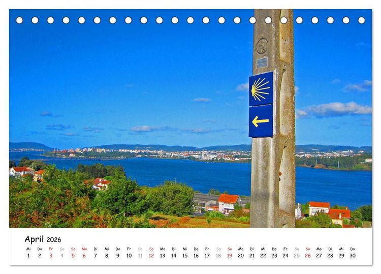 Produktbild: Jakobsweg - Camino Ingles (Tischkalender 2026 DIN A5 quer), CALVENDO Monatskalender