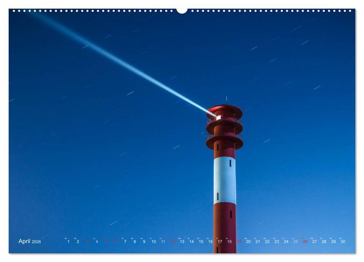 Produktbild: Nachts in Wilhelmshaven Edition mit maritimen Motiven (Wandkalender 2026 DIN A2 quer), CALVENDO Monatskalender