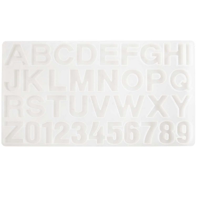 Produktbild: Silikon Gie&szlig;form Alphabet, je 4 cm H&ouml;he / Au&szlig;enma&szlig; Silikonform 35,7 x 19,2 x 0,9 cm