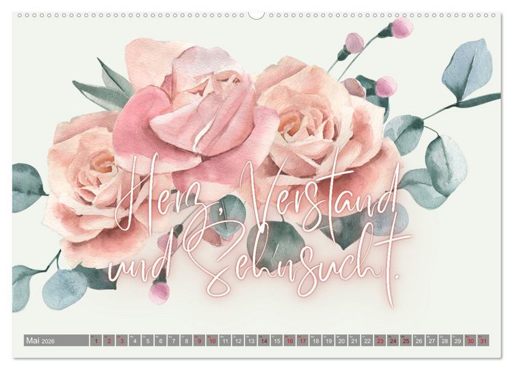 Produktbild: Flower Romance - Romantischer Bl&uuml;tenzauber (hochwertiger Premium Wandkalender 2026 DIN A2 quer), Kunstdruck in Hochglanz