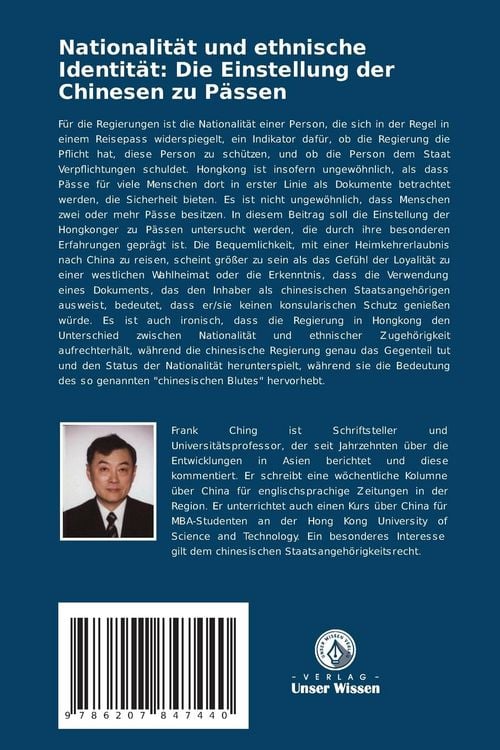 Produktbild: Nationalit&auml;t und ethnische Identit&auml;t: Die Einstellung der Chinesen zu P&auml;ssen