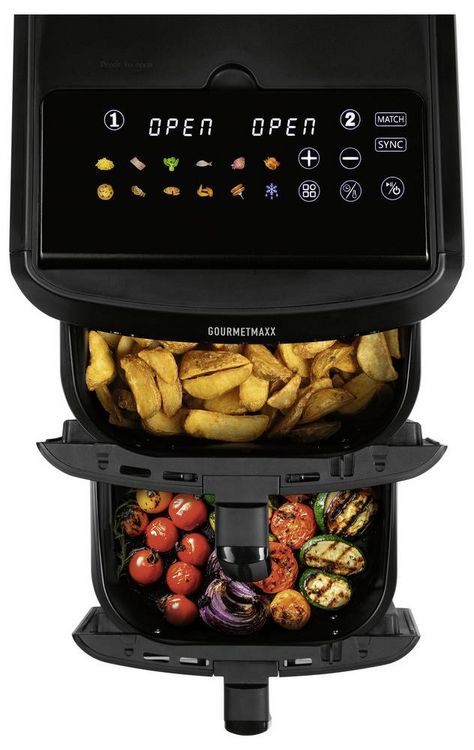 Produktbild: GourmetMaxx 16818 Hei&szlig;luft-Fritteuse 12l 2800W Antihaftbeschichtung, BPA-frei, Cool-Touch-Geh&auml;use, digitaler Timer, Grillfunktion