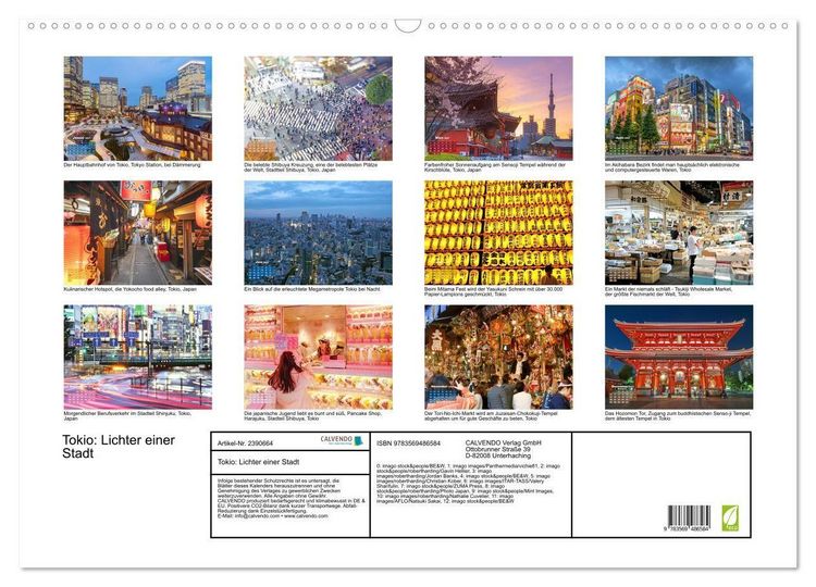 Produktbild: Tokio: Lichter einer Stadt (Wandkalender 2027 DIN A2 quer), CALVENDO Monatskalender