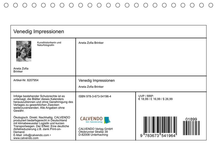 Produktbild: Venedig Impressionen (Tischkalender 2022 DIN A5 quer)