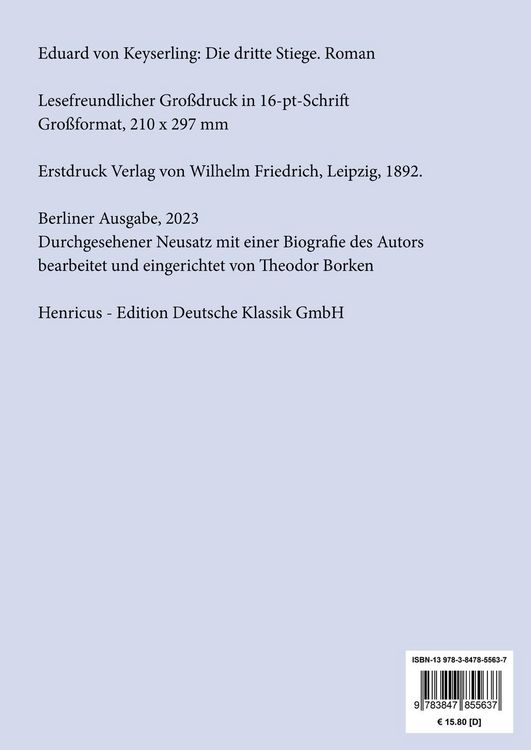 Produktbild: Die dritte Stiege (Gro&szlig;druck)