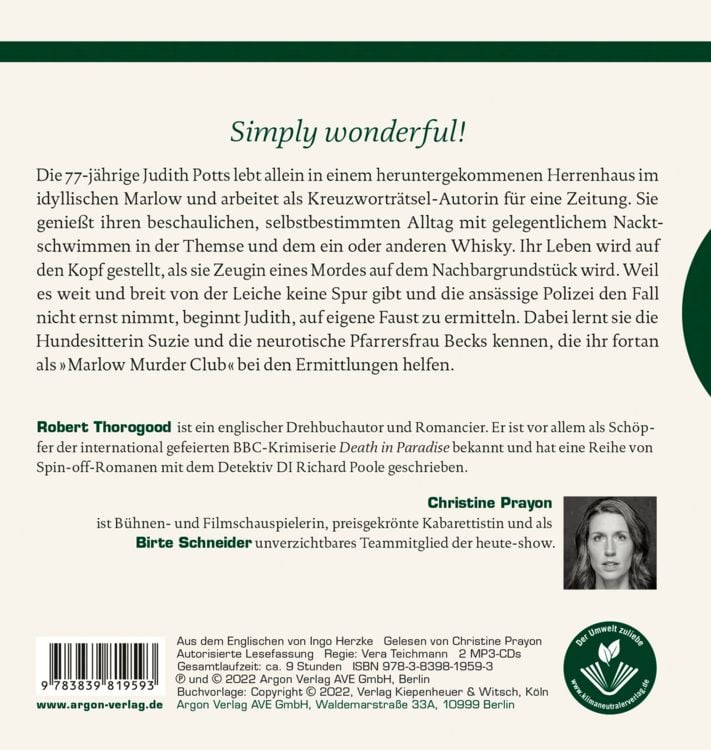 Produktbild: Mrs Potts&rsquo; Mordclub und der tote Nachbar