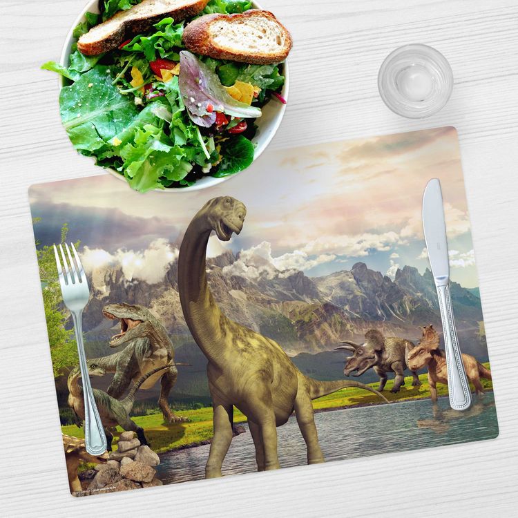 Produktbild: Tischsetmacher Tischset f&uuml;r Kinder Dinosaurier, aus hochwertigem Vinyl , 44 x 32 cm