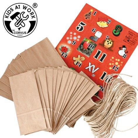 Produktbild: Corvus Kids at Work - Adventskalender 24 x Kraftpapier-T&uuml;ten