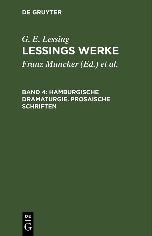 Produktbild: Hamburgische Dramaturgie. Prosaische Schriften