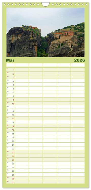Produktbild: Familienplaner 2026 - Der Norden Griechenlands mit 5 Spalten (Wandkalender, 21 x 45 cm) CALVENDO