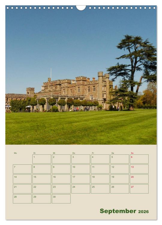 Produktbild: Schl&ouml;sser und G&auml;rten in England (Wandkalender 2026 DIN A3 hoch), CALVENDO Monatskalender