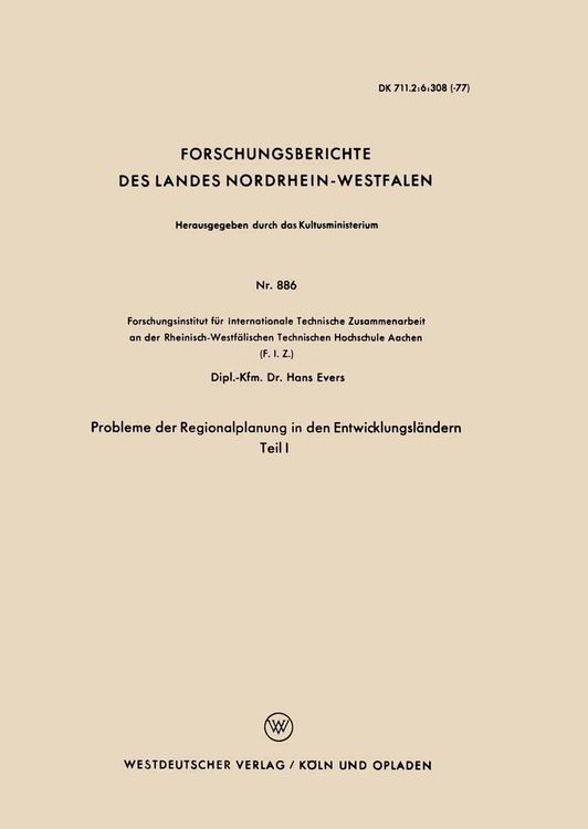 Produktbild: Probleme der Regionalplanung in den Entwicklungsl&auml;ndern