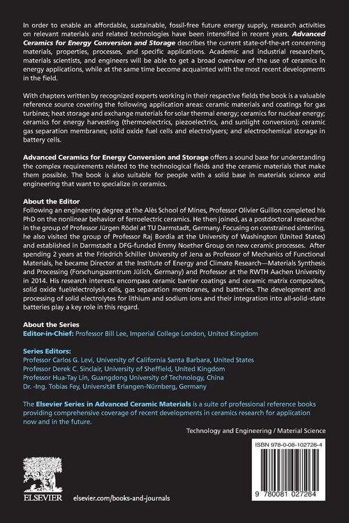 Produktbild: Advanced Ceramics for Energy Conversion and Storage