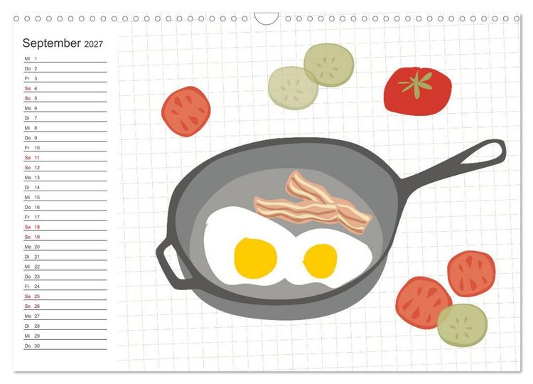 Produktbild: Fast Food Illustration (Wandkalender 2027 DIN A3 quer), CALVENDO Monatskalender