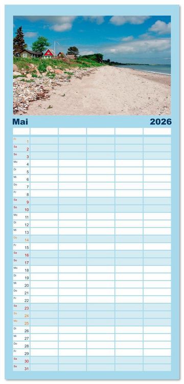 Produktbild: Familienplaner 2026 - Sams&ouml; die d&auml;nische Trauminsel im Kattegat mit 5 Spalten (Wandkalender, 21 x 45 cm) CALVENDO