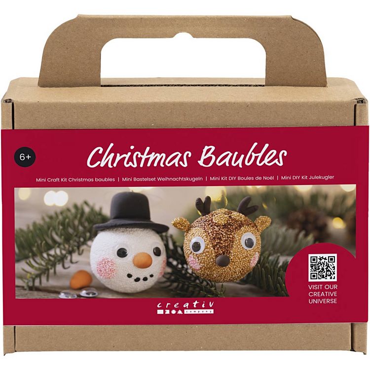 Produktbild: Creativ Company DIY Sets Modellieren Mini Kreativ Set Weihnachtskugeln, Rentier und Schneemann, Kreativ Box