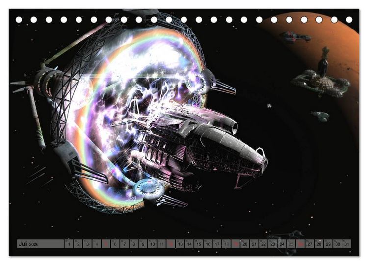 Produktbild: Zukunftswelten (Science Fiction) (Tischkalender 2026 DIN A5 quer), CALVENDO Monatskalender