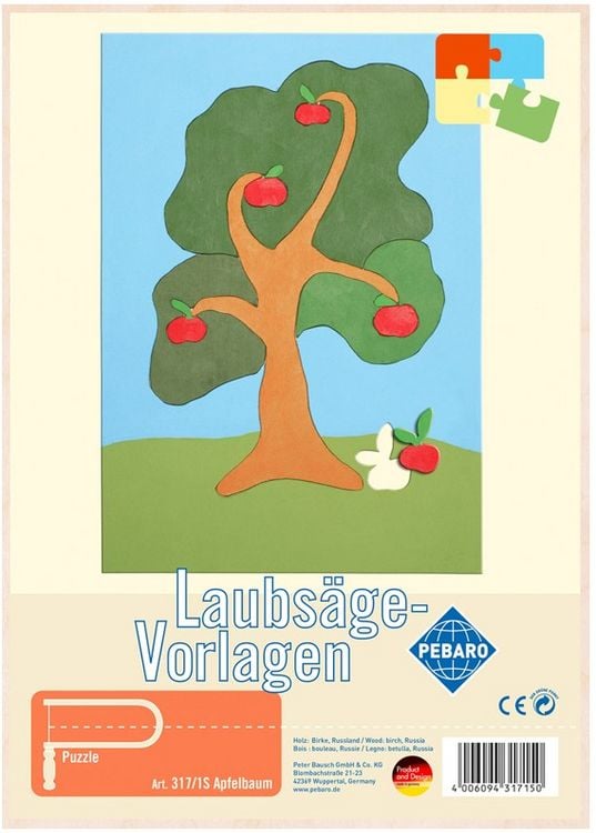 Produktbild: PEBARO 317/1S - Laubs&auml;gevorlage Apfelbaum, 1 Platte, Gr&ouml;&szlig;e DIN A4