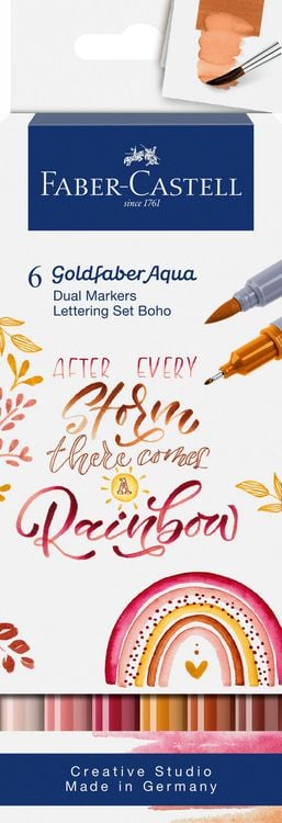 Produktbild: Faber-Castell Tuschestift Dual Marker Goldfaber Aqua, Boho, 6er Set