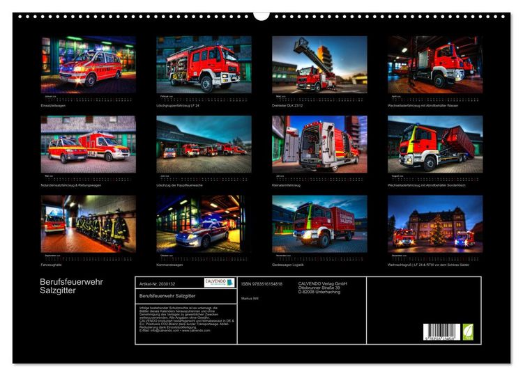 Produktbild: Berufsfeuerwehr Salzgitter (Wandkalender 2026 DIN A2 quer), CALVENDO Monatskalender