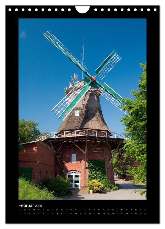 Produktbild: Windm&uuml;hlen in Deutschland (Wandkalender 2026 DIN A4 hoch), CALVENDO Monatskalender