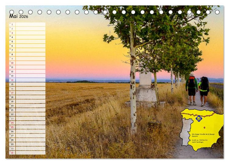 Produktbild: Der Jakobsweg von seinen sch&ouml;nsten Seiten! (Tischkalender 2026 DIN A5 quer), CALVENDO Monatskalender