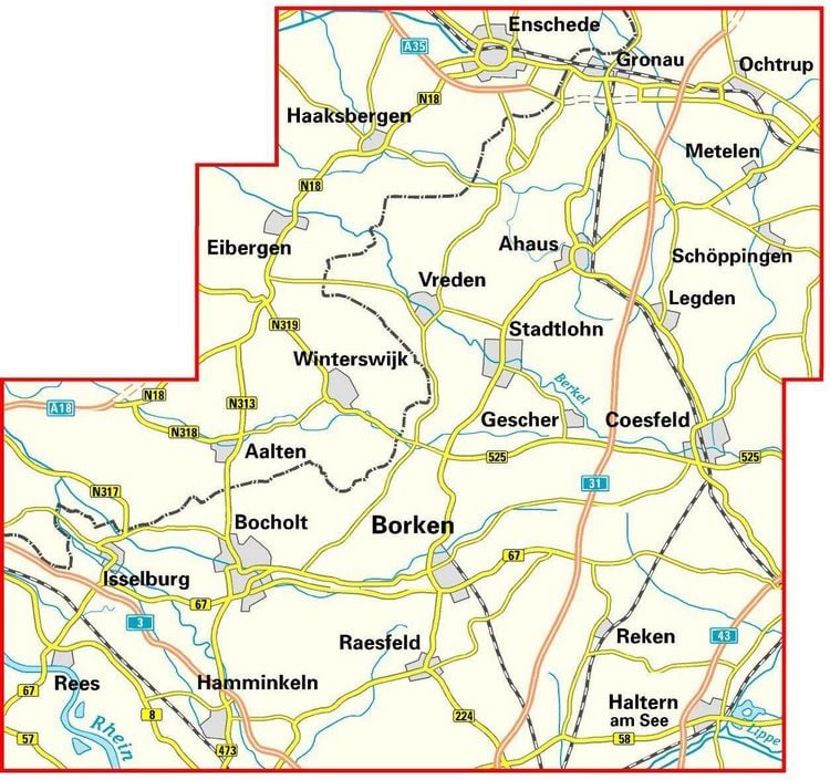 Produktbild: BVA Radwanderkarte Kreis Borken mit Knotenpunkten 1:50.000