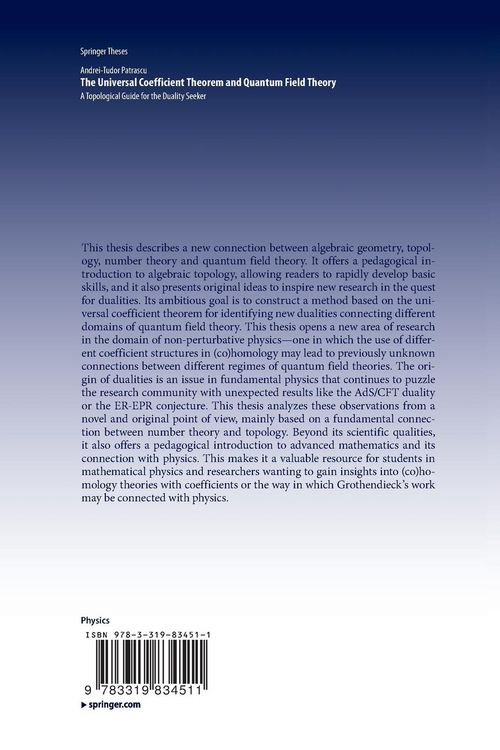 Produktbild: The Universal Coefficient Theorem and Quantum Field Theory