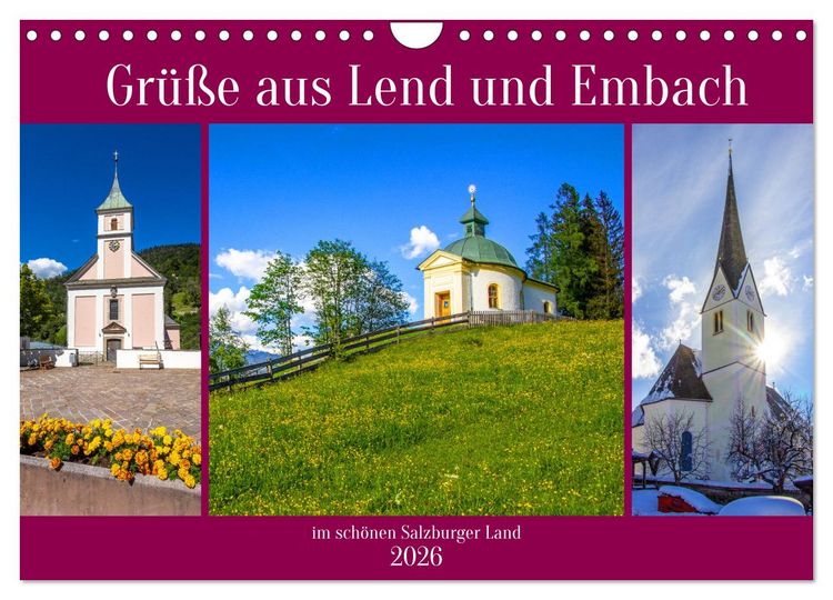 Produktbild: Gr&uuml;&szlig;e aus Lend und Embach (Wandkalender 2026 DIN A4 quer), CALVENDO Monatskalender