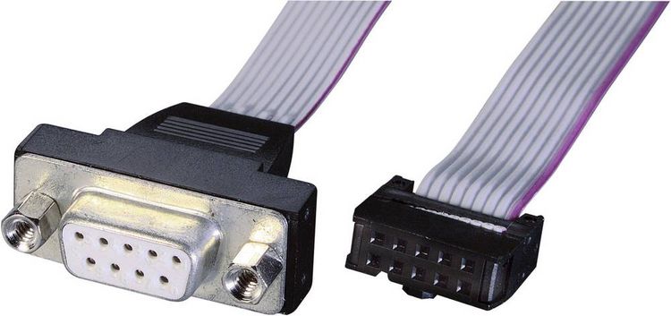 Produktbild: Renkforce Seriell Anschlusskabel [1x D-SUB-Buchse 9pol. - 1x Buchsenleiste 10pol.] 0.26m Grau