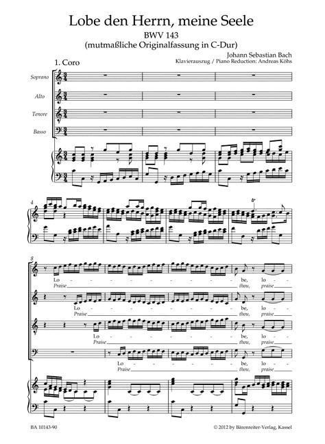 Produktbild: Bach, J: Lobe den Herrn, meine Seele BWV 143