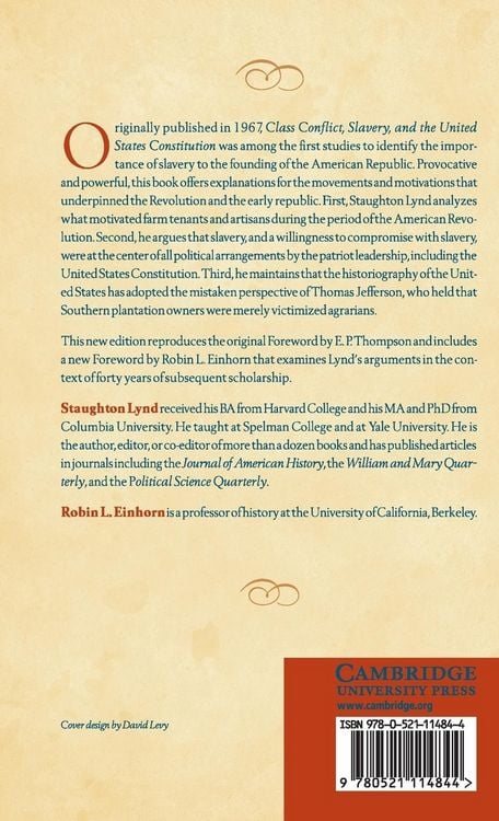 Produktbild: Class Conflict, Slavery, and the United States Constitution