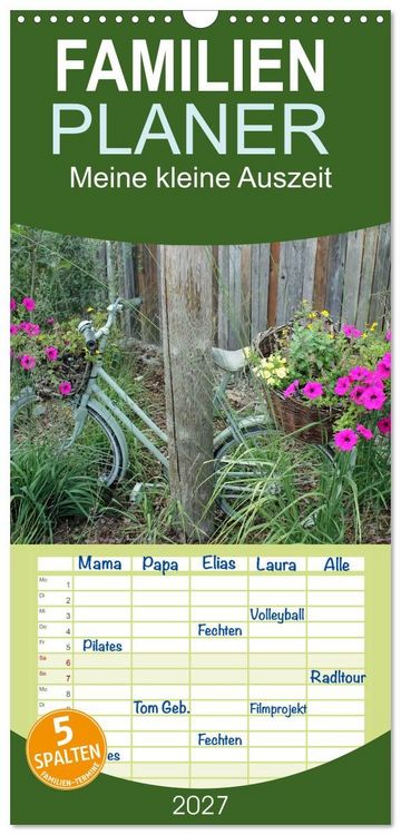 Produktbild: Familienplaner 2027 - Meine kleine Auszeit mit 5 Spalten (Wandkalender, 21 x 45 cm) CALVENDO