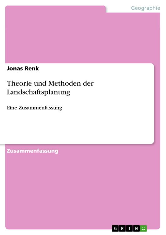 Produktbild: Theorie und Methoden der Landschaftsplanung