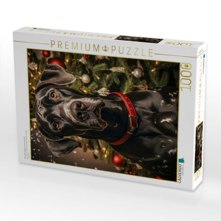 Produktbild: CALVENDO Puzzle Deutsche Dogge, es weihnachtet | 1000 Teile Lege-Gr&ouml;&szlig;e 64x48cm Foto-Puzzle f&uuml;r gl&uuml;ckliche Stunden