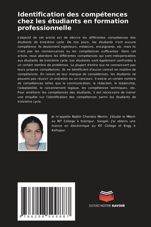 Produktbild: Identification des comp&eacute;tences chez les &eacute;tudiants en formation professionnelle