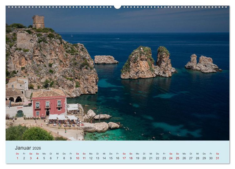 Produktbild: Sizilien &ndash; Die Insel, auf der es keinen Winter gibt (hochwertiger Premium Wandkalender 2026 DIN A2 quer), Kunstdruck in Hochglanz