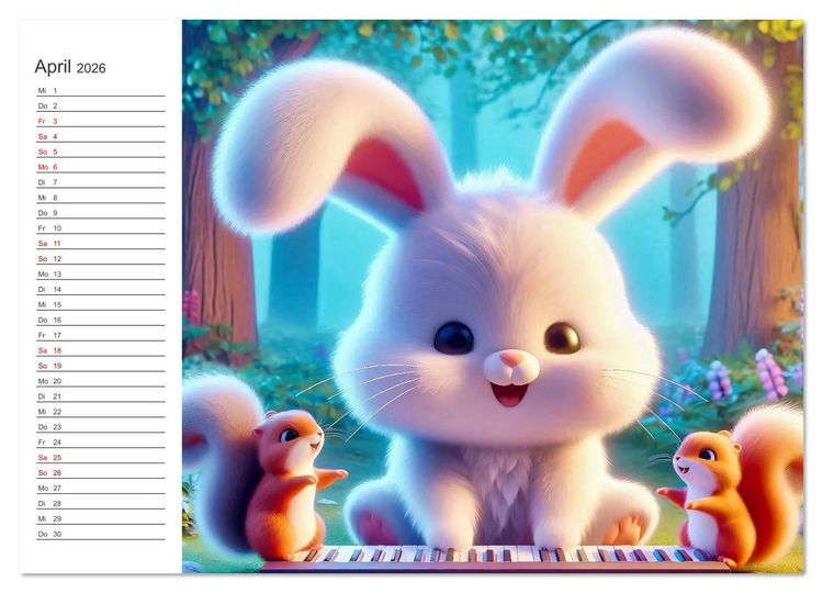 Produktbild: Knuddel und Kuschel (Wandkalender 2026 DIN A2 quer), CALVENDO Monatskalender